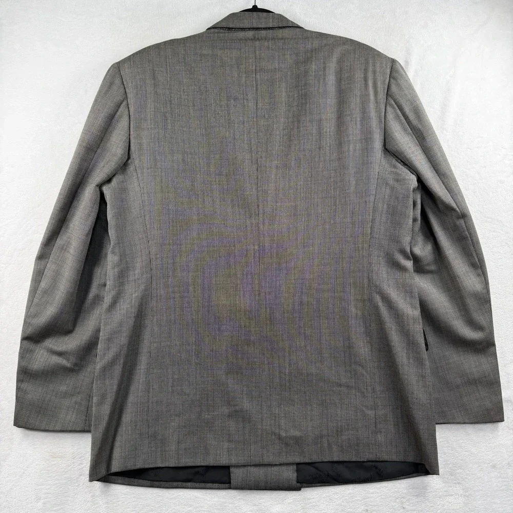Vtg Brioni Suit Jacket Double Breasted Mens 42L Wool Cashmere Blend Peak Lapel